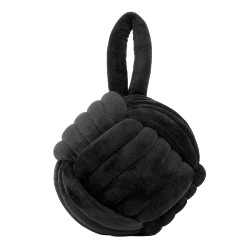 Plain Black Accessories - Knot Velvet Door Stop Black furn.