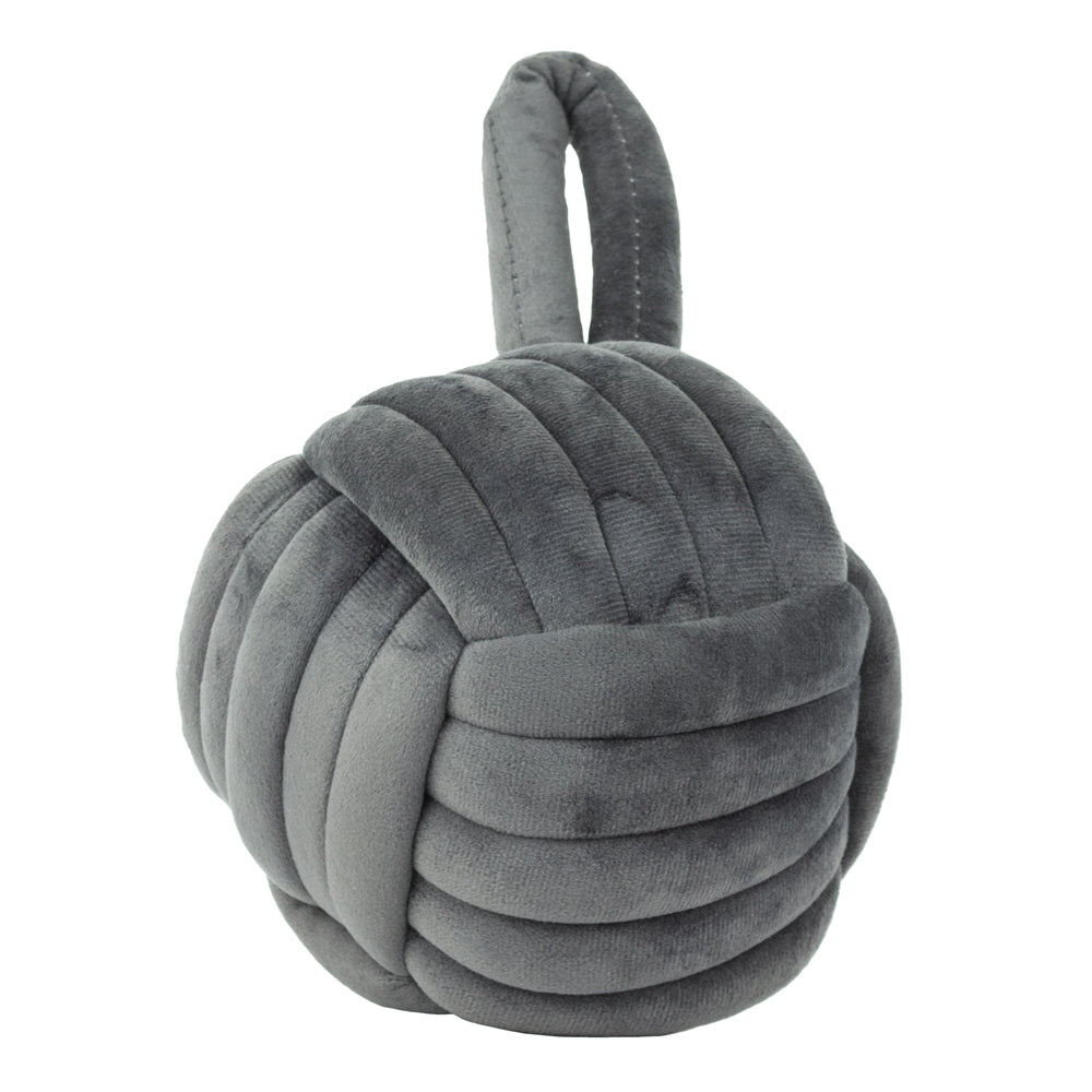 Plain Grey Accessories - Knot Velvet Door Stop Charcoal furn.