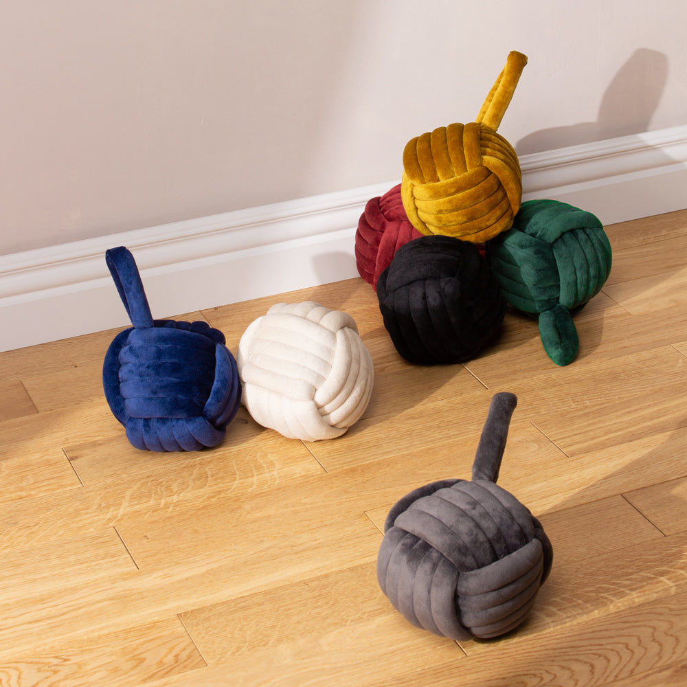 Knot Beige Velvet Door Stop | Natural Accessories | furn. – Furn.com