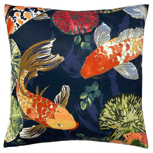 Animal Blue Cushions - Koi Pond  Cushion Cover Midnight Paoletti