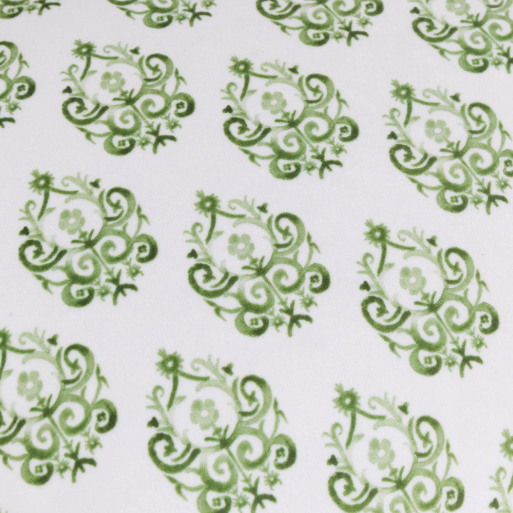 Krissa Block Printed Velvet Cushion Green
