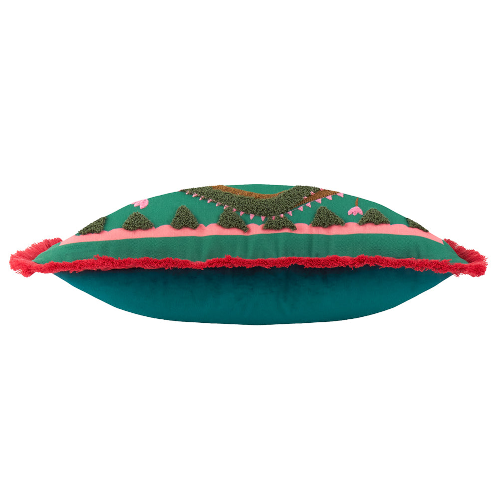 Les Animaux Croc Monsieur Tufted Cushion Teal