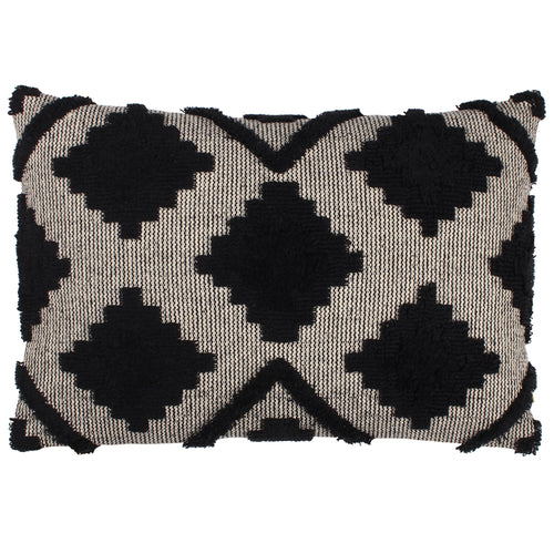 Geometric Black Cushions - Lamar Tufted Diamond Cushion Cover Black furn.