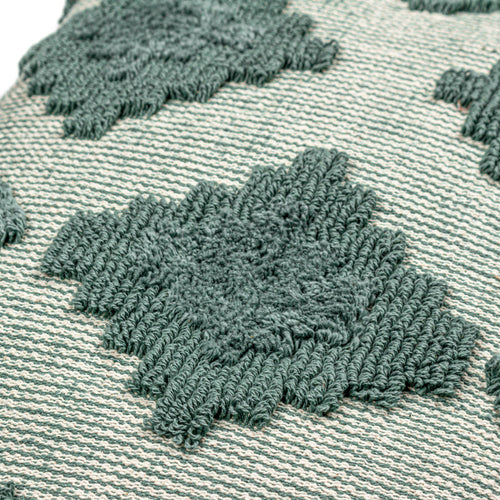 Geometric Green Cushions - Lamar Tufted Diamond Cushion Cover Eucalyptus furn.