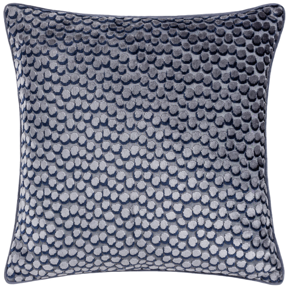 Lanzo Cut Velvet Piped Cushion Dusk
