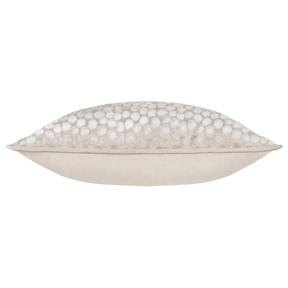 Lanzo Cut Velvet Piped Cushion Moonbeam