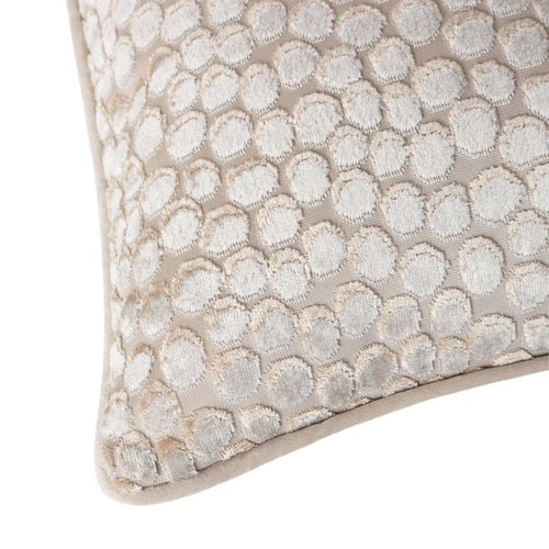 Spotted Grey Cushions - Lanzo Cut Velvet Piped Cushion Cover Moonbeam HÖEM