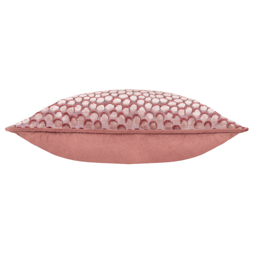 Spotted Pink Cushions - Lanzo Cut Velvet Piped Cushion Cover Plaster Pink HÖEM