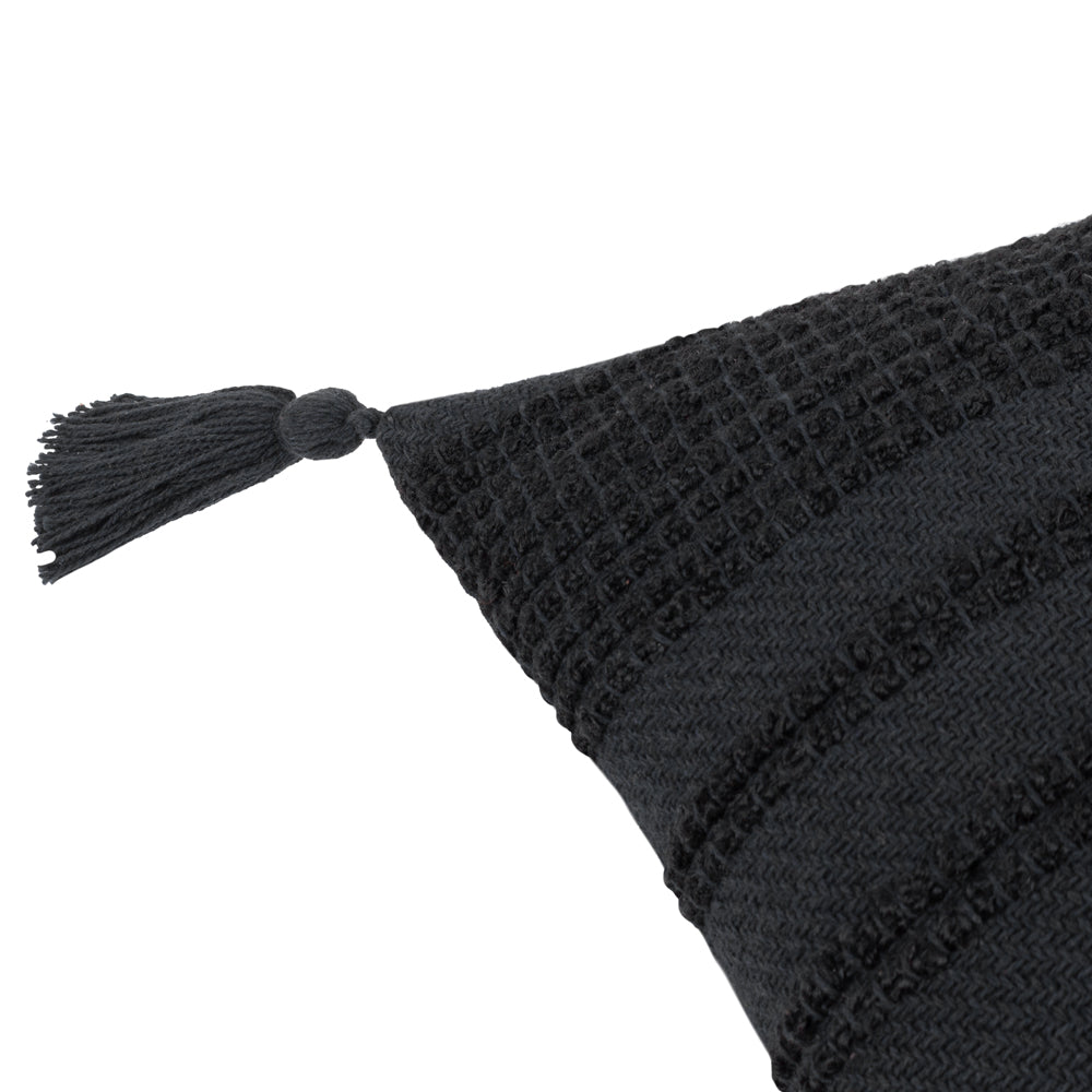 Larch Woven Cushion Black