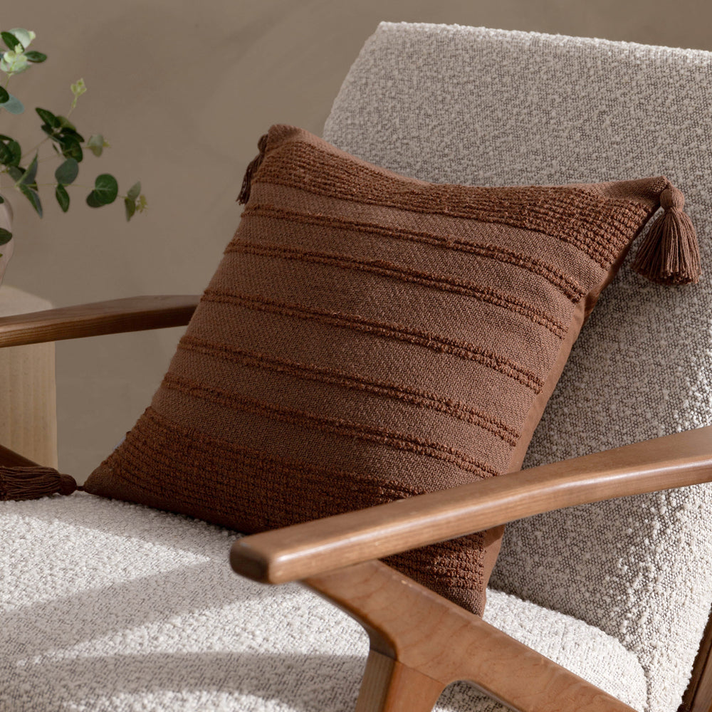 Larch Brown Woven Cushion Cover | Cocoa Cushions | Yard – Furn.com