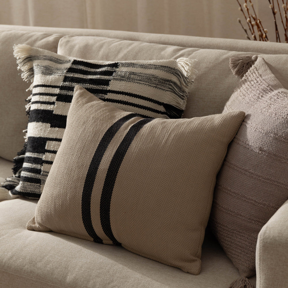 Larch Woven Cushion Stone