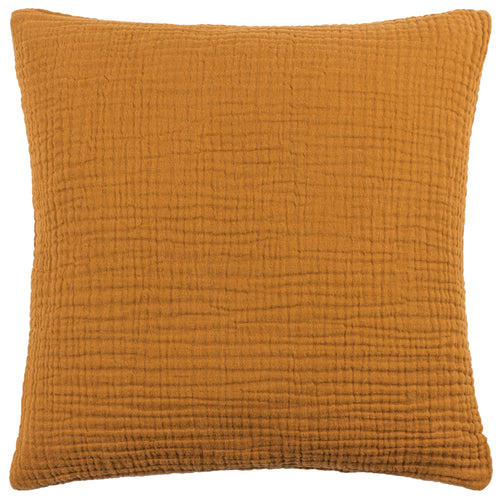 Plain Orange Cushions - Lark Muslin Crinkle Cotton Feather Filled Cushion Cumin Yard