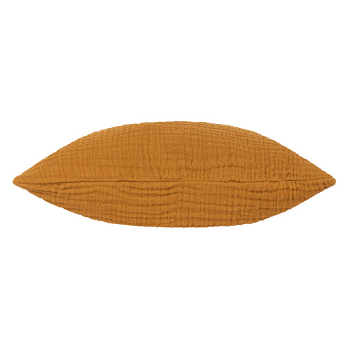 Plain Orange Cushions - Lark Muslin Crinkle Cotton Feather Filled Cushion Cumin Yard