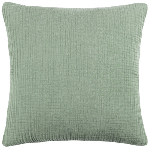 Plain Green Cushions - Lark Muslin Crinkle Cotton Cushion Cover Eucalyptus Yard