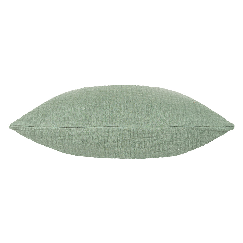 Lark Muslin Crinkle Cotton Cushion Eucalyptus