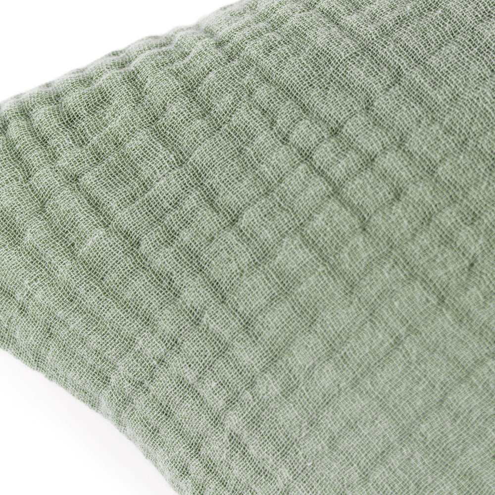 Lark Muslin Crinkle Cotton Cushion Eucalyptus