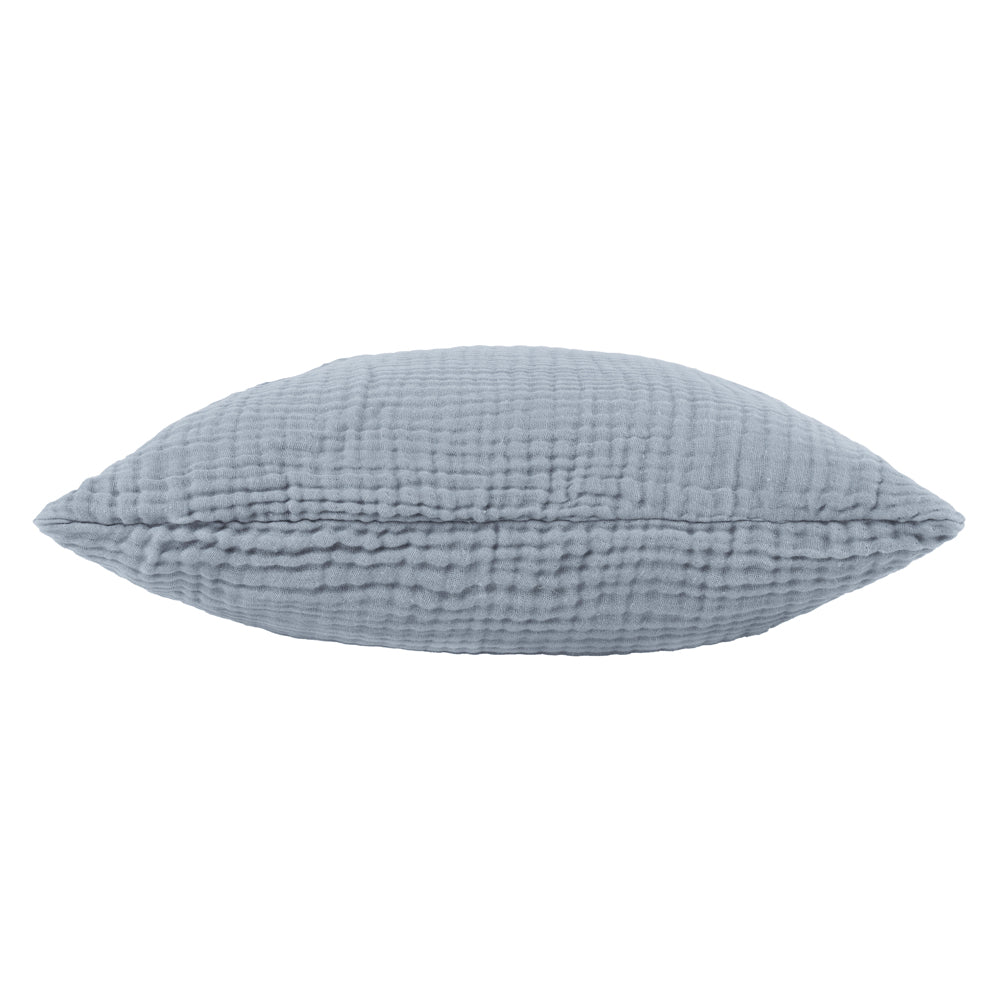 Lark Muslin Cotton Cushion Mineral Blue