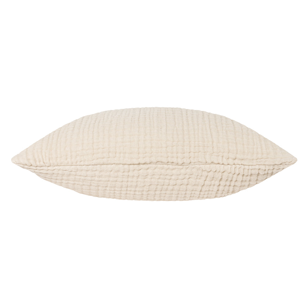 Lark Muslin Crinkle Cotton Cushion Natural
