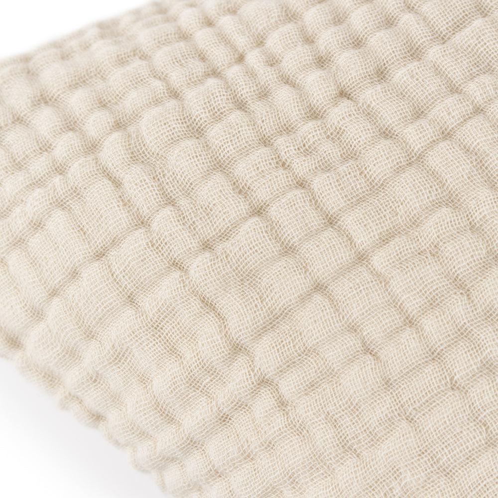 Lark Muslin Crinkle Cotton Cushion Natural
