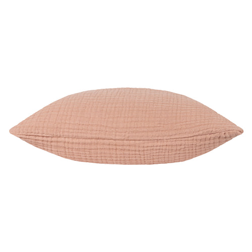 Plain Pink Cushions - Lark Muslin Crinkle Cotton Cushion Cover Pink Clay Yard