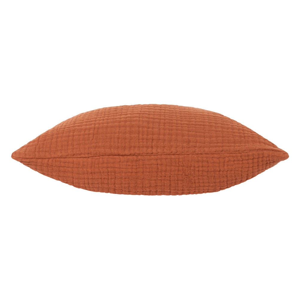 Lark Muslin Crinkle Cotton Cushion Pecan