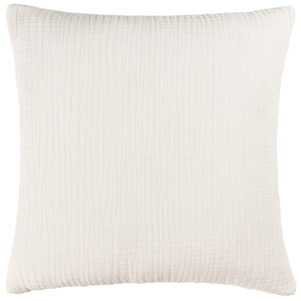 Plain White Cushions - Lark Muslin Crinkle Cotton Cushion Cover White Yard