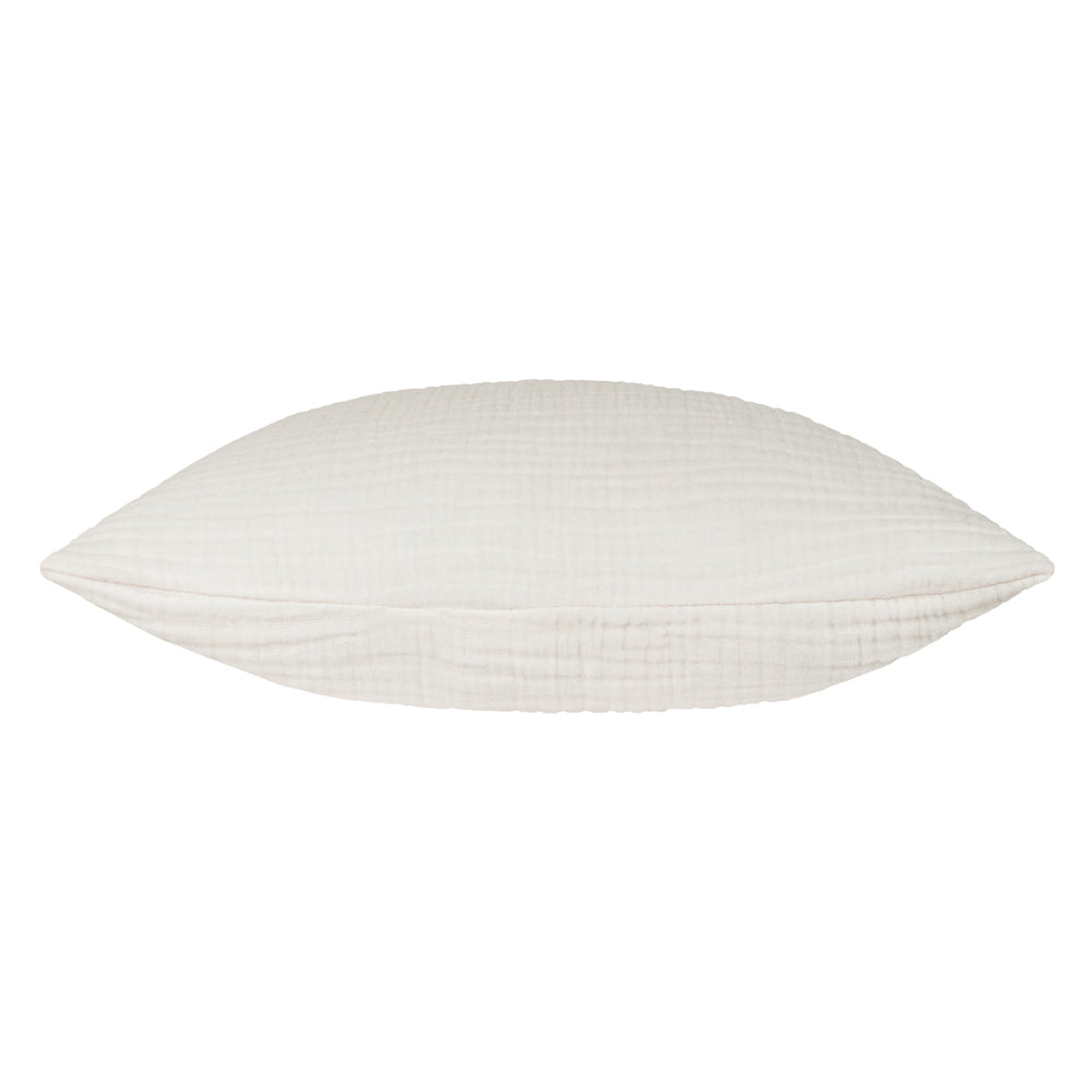 Lark Muslin Crinkle Cotton Cushion White