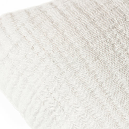 Plain White Cushions - Lark Muslin Crinkle Cotton Cushion Cover White Yard