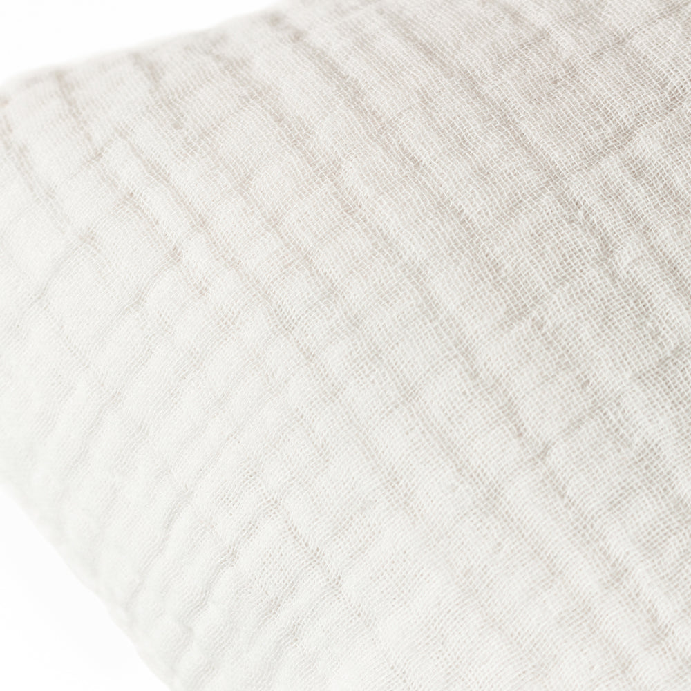 Lark Muslin Crinkle Cotton Cushion White