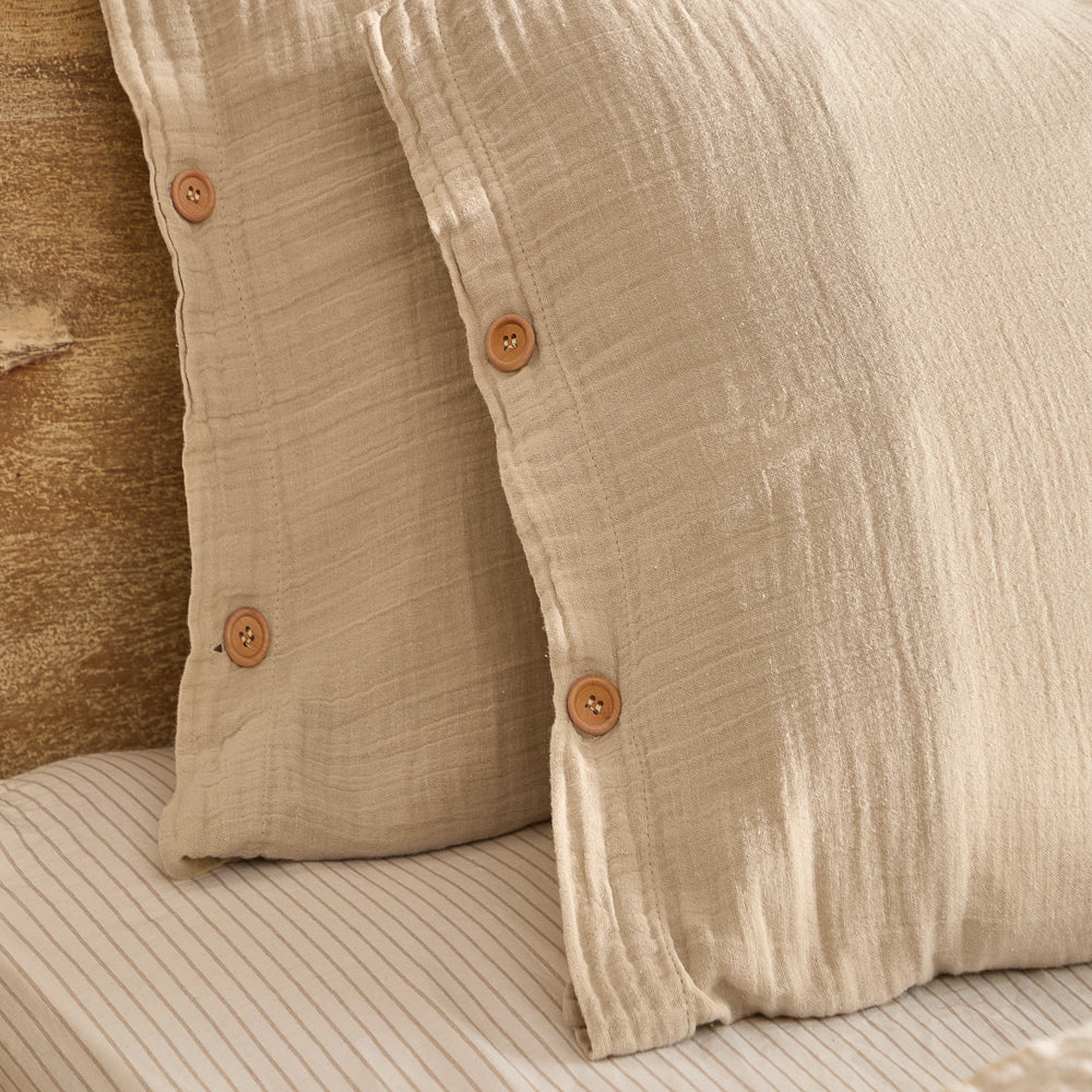 Lark Cotton Muslin Duvet Cover Set Natural