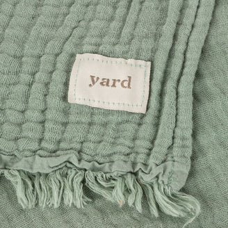 Lark Green Crinkle Cotton Throw Eucalyptus Yard furn