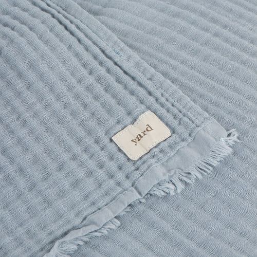 Lark Muslin Cotton Throw Mineral Blue