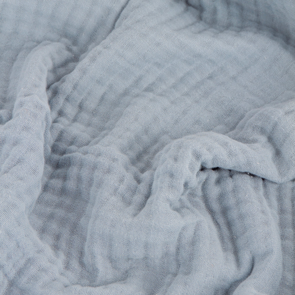 Lark Muslin Cotton Throw Mineral Blue