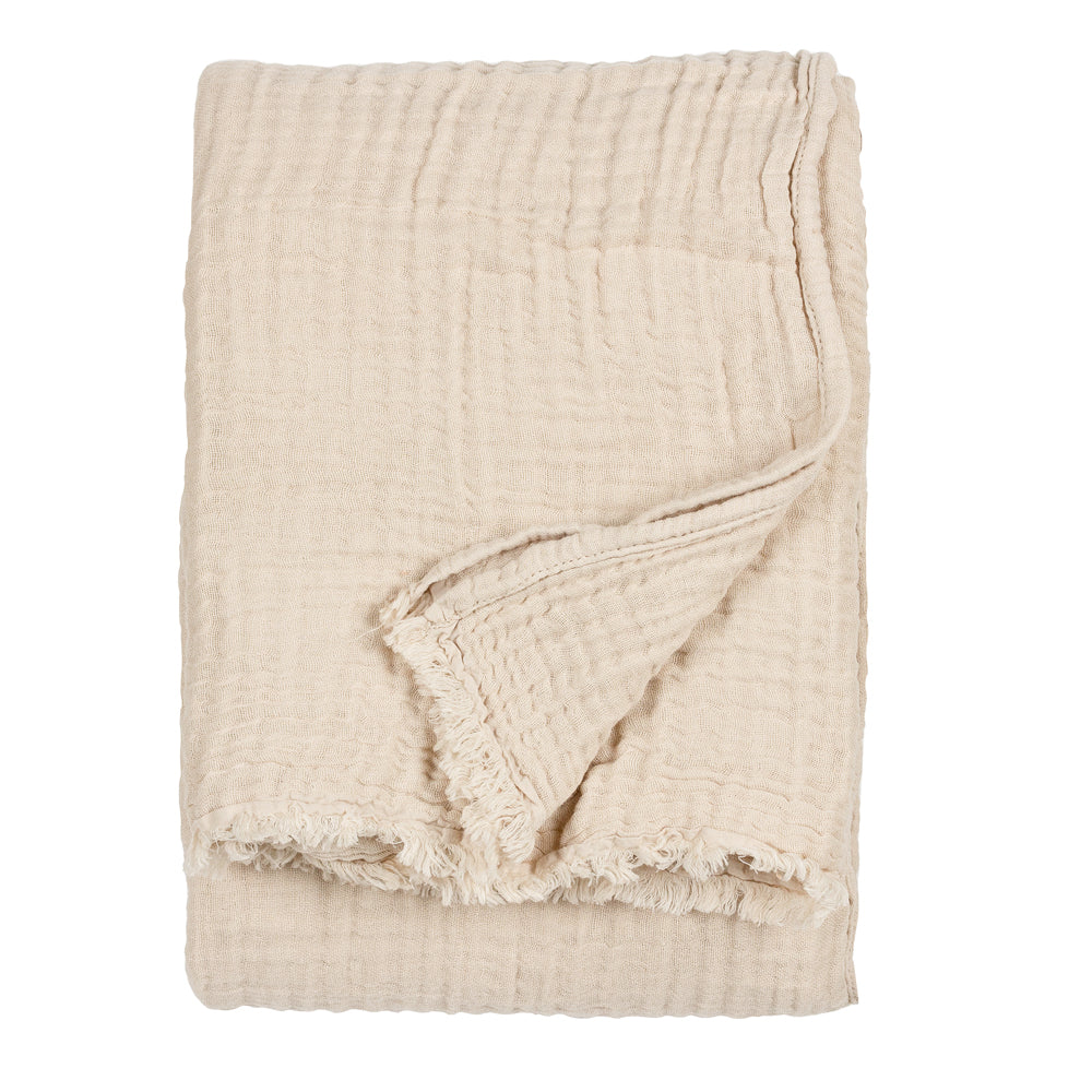 Lark Muslin Cotton Throw Natural