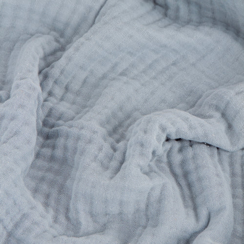 Lark Oversized Muslin Cotton Throw Mineral Blue