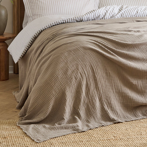 Lark Oversized Muslin Cotton Throw Mole