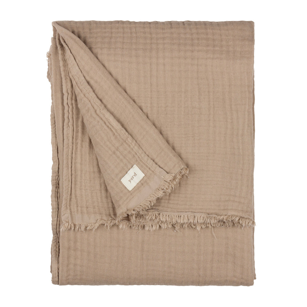 Lark Oversized Muslin Cotton Throw Mole