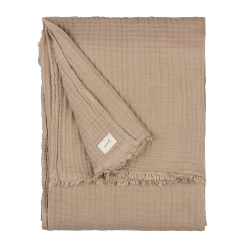 Lark Oversized Muslin Cotton Throw Mole