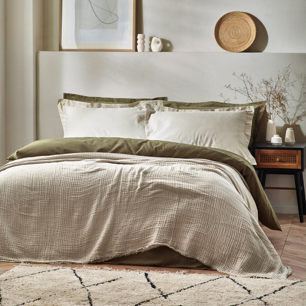Lark Muslin Cotton Oversized Throw Natural