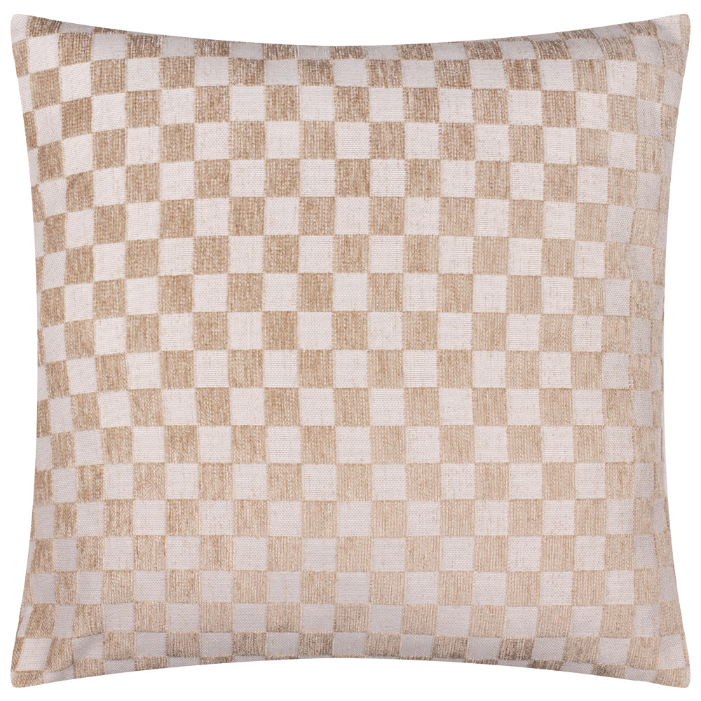 Larro Chenille Checkerboard Cushion Natural