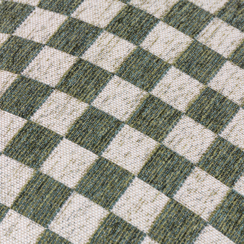 Larro Chenille Checkerboard Cushion Smoke Green
