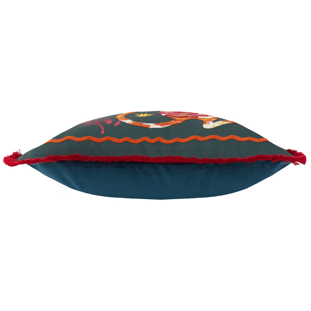 Les Animaux Tigeress Tufted Cushion Emerald