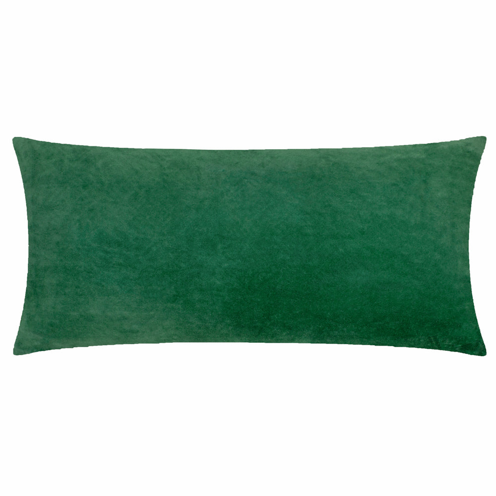Laurel Embroidered Velvet Cushion Cerise/Jade