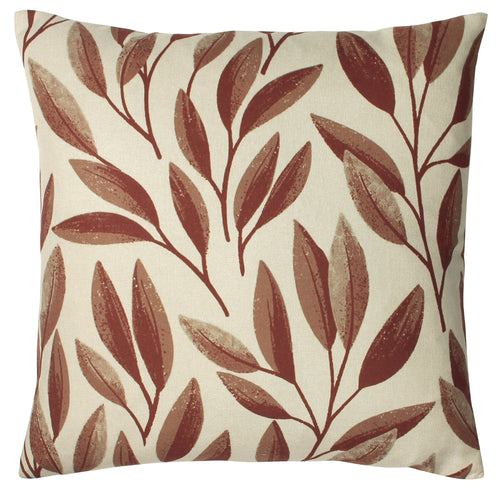 Floral Beige Cushions - Laurel Botanical Cushion Cover Rust Paoletti