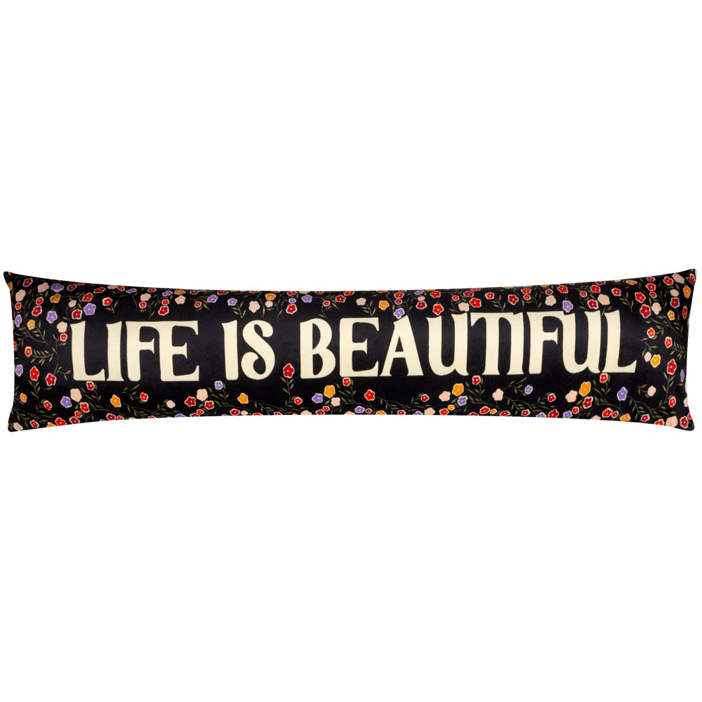 La Vida Life Is Beautiful Velvet Draught Excluder Multicolour