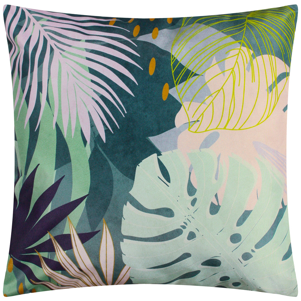 Leafy Outdoor Cushion Teal
