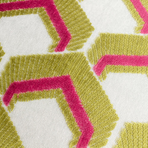Geometric Green Cushions - Ledbury  Cushion Cover Lime/Pink Paoletti