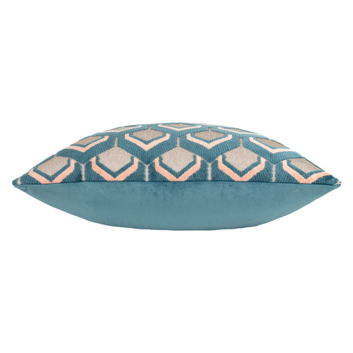 Geometric Blue Cushions - Ledbury  Cushion Cover Smoke/Rose Paoletti