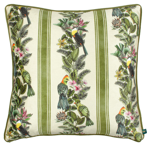 Animal Green Cushions - Leilani Printed Chenille Cushion Cover Olive Wylder