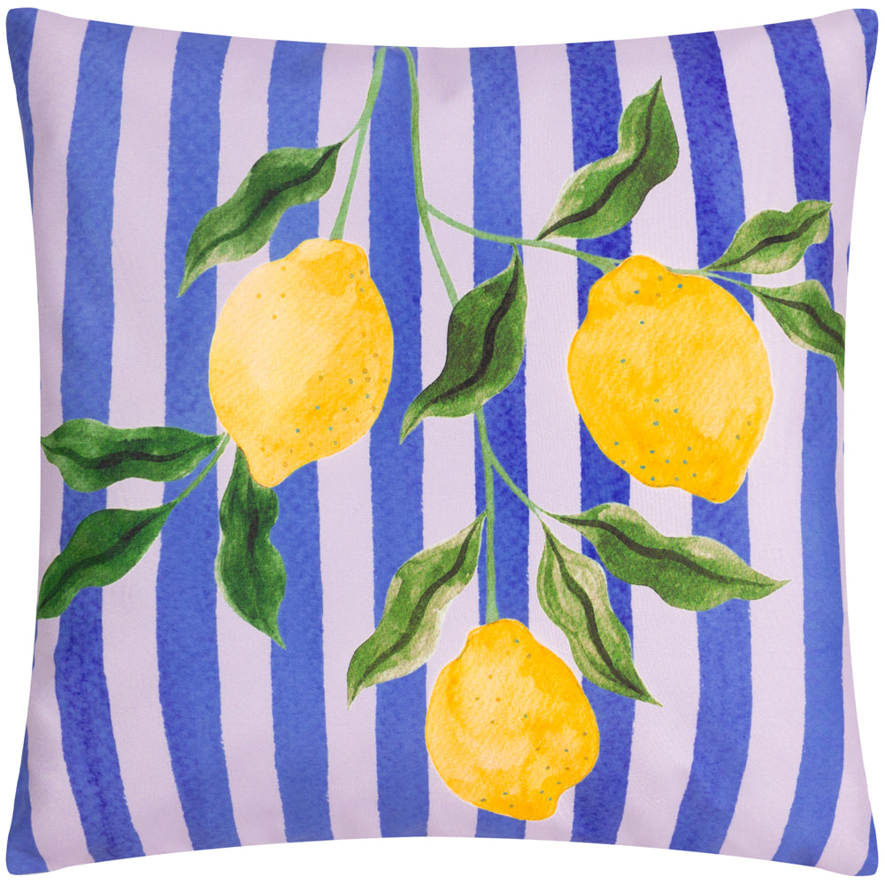 Lemons Outdoor Cushion Blue
